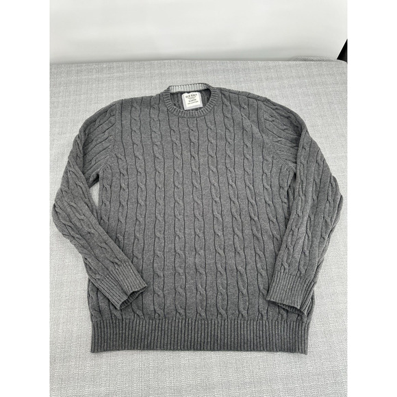 Old Navy Other - Vintage Old Navy Sweater Mens XL Grey Cable Knit Crew Neck‎ Hong Kong Grandpa